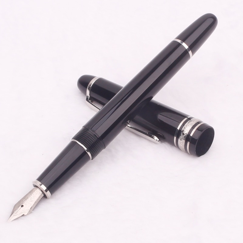 Luxury MB 145 Meisterprice Fountain Pen Black Resin Gold and Silver Ballpoint Signature Roller Ball Pens