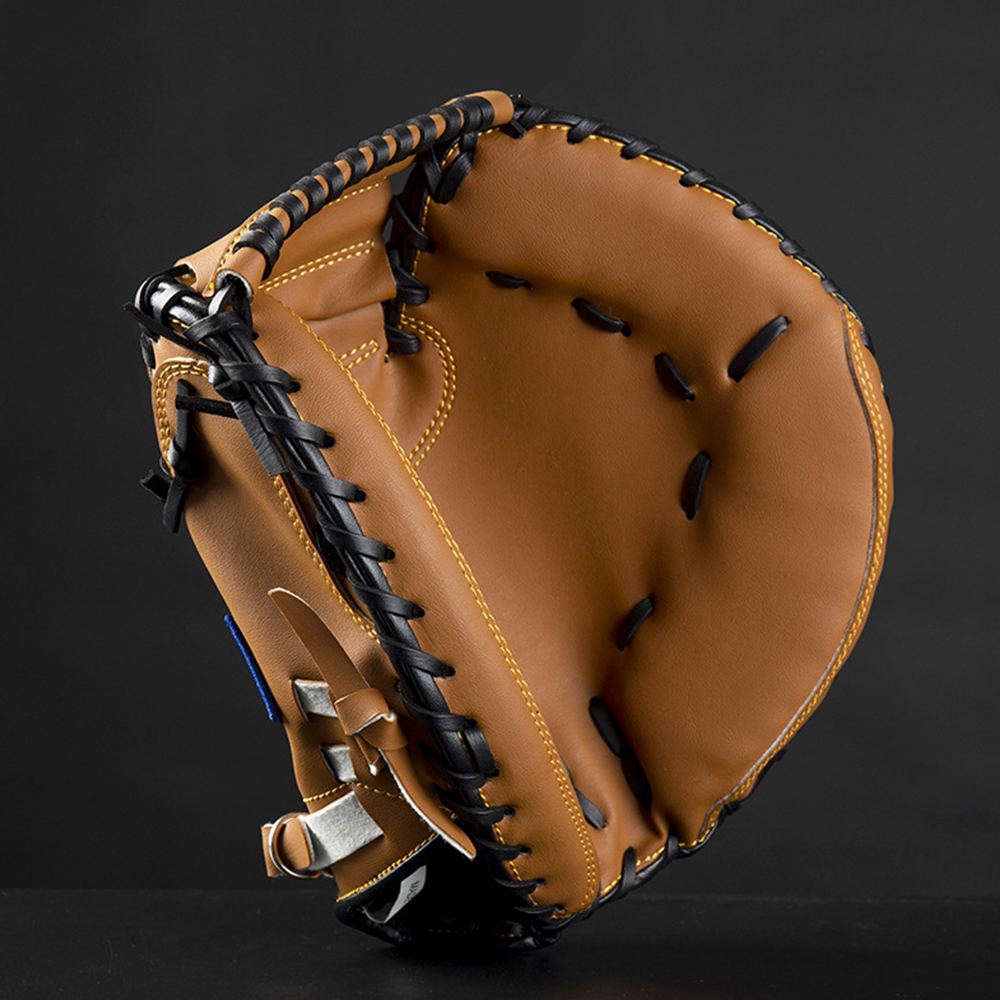 FDBRO Left Hand Adult Training Outdoor Sports Brown Black PVC Baseball Catcher Glove Softball Practice Equipment Size 12.5 inch: Brown