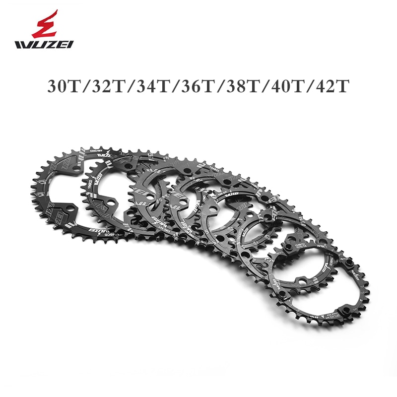 Wuzei Bcd Crown 104 łańcuch owalny bezpośredni montaż pojedyncza korona świeca Pe Monoplate Mtb korba 32 34 36 38 40 42 zęby łańcuch pierścień