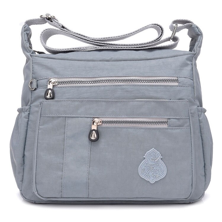 Sac messager pour femme, sac à bandoulière en nylon imperméable, sac à bandoulière décontracté pour filles, sacs à main en solde: Gris