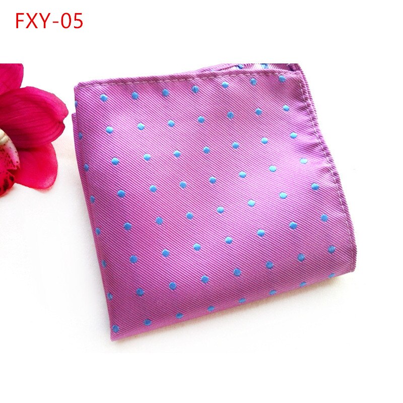18 Colors Mens Pocket Square Dot Handkerchief Hanky for Men Business Wedding Suit Hanky 25cm*25cm: FXY05
