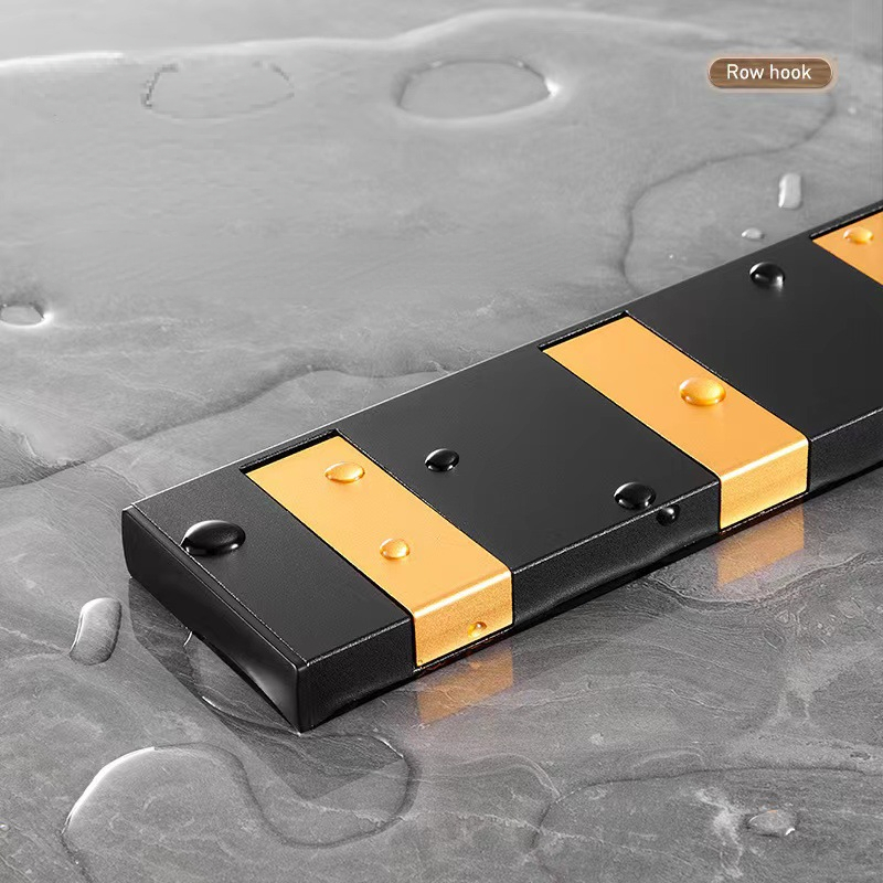 Zwart Gouden Robe Haken Vouwen Handdoek Hanger Installatie Muur Haken Coat Kleding Houder Voor Badkamer Keuken Slaapkamer Hal