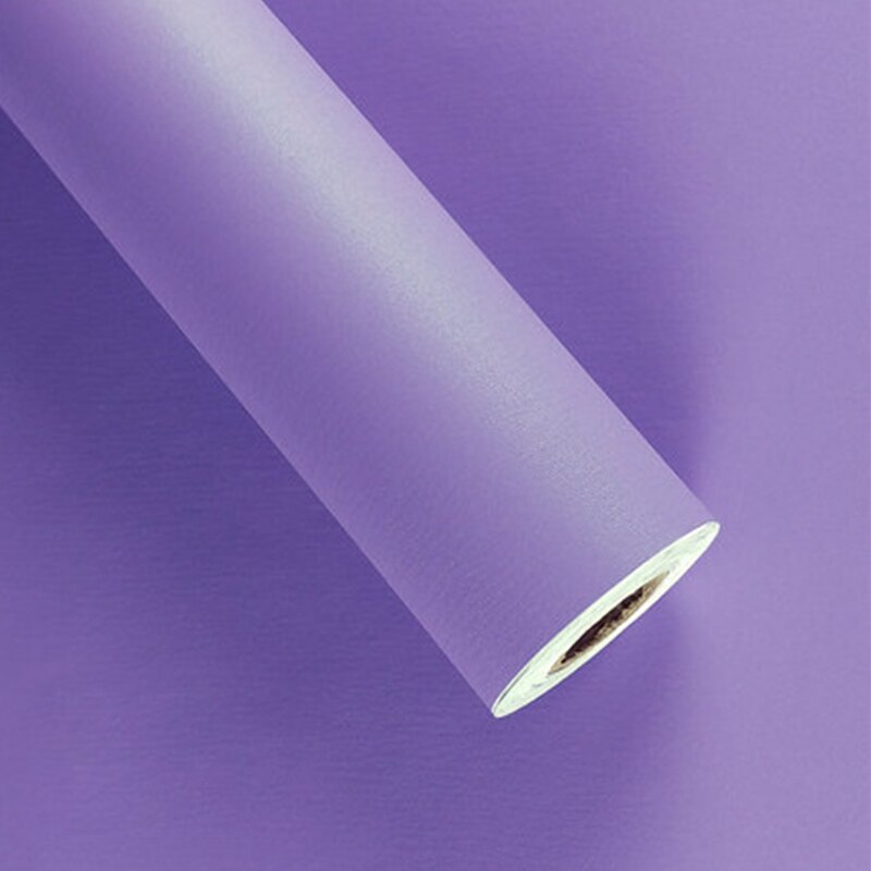 Vinyl Matte Waterproof Self Adhesive Wallpaper Easy Using Wall Sticker for Living Room Kitchen Furniture Cabinet Home Decor Film: Purple / 40cm x 3m