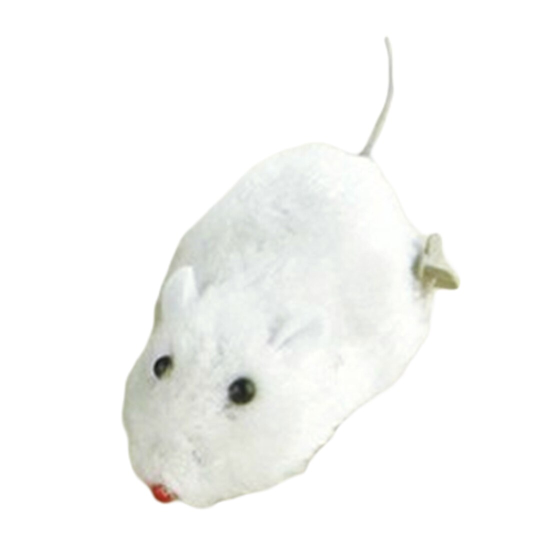 horloge puissance en peluche souris jouet chat chien jouant jouet mécanique mouvement Rat souris artificielle accessoires pour animaux de compagnie: WHITE