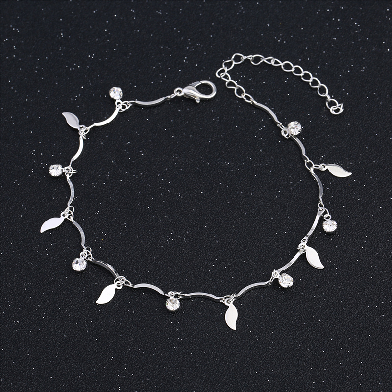 Barefoot Sandal Anklet Chain 925 Sterling Silver Anklet Leaves Foot Jewelry For Women Anklets Bracelet 5B132