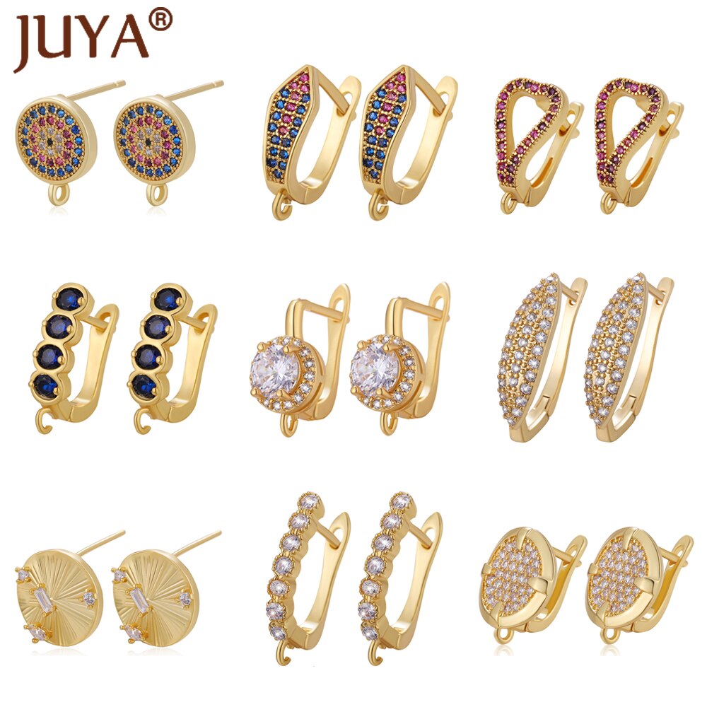 Multi-Stil Glänzende Strass Ohrring Haken Verschlüsse Zirkon Ohrringe Erkenntnisse Für Frauen DIY Schmuck Zubehör Liefert