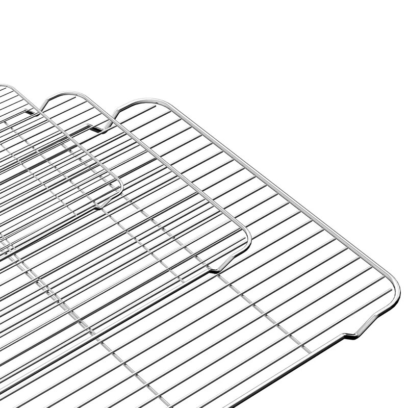 Stainless Steel Baking Tray With Removable Cooling Rack Set Non-stick Chip Basket Baking Grill Mesh BBQ Kitchen Tool Oil Drainer