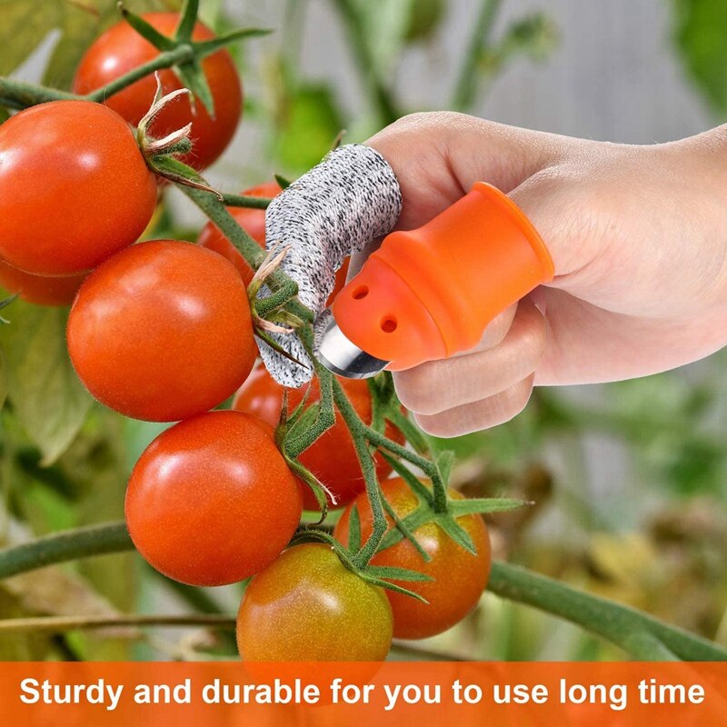 6 Sets Siliconen Duim Mes, Duim Cutter Met Vinger Beschermers Vinger Babybedjes, Voor Oogsten Groente, fruit & Plant