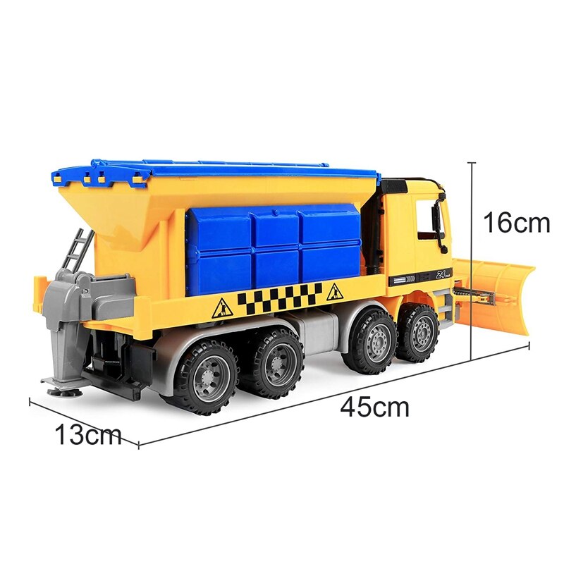 Friction-driven snow removal plow truck construction toy, inertia repair car toy, engineering vehicle, toy for children 2-6 years old