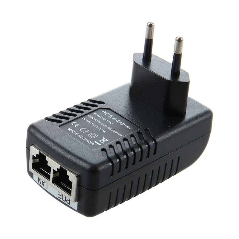 EU12V1A Poe Ethernet Netwerk Adapter Connector Injector Lan 10/100Mbps