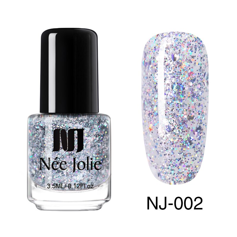 Nee jolie 12 färger nagellack roséguld glitter paljetter gradient serie shimmer flake för nail art diy 3.5ml: Nj -002