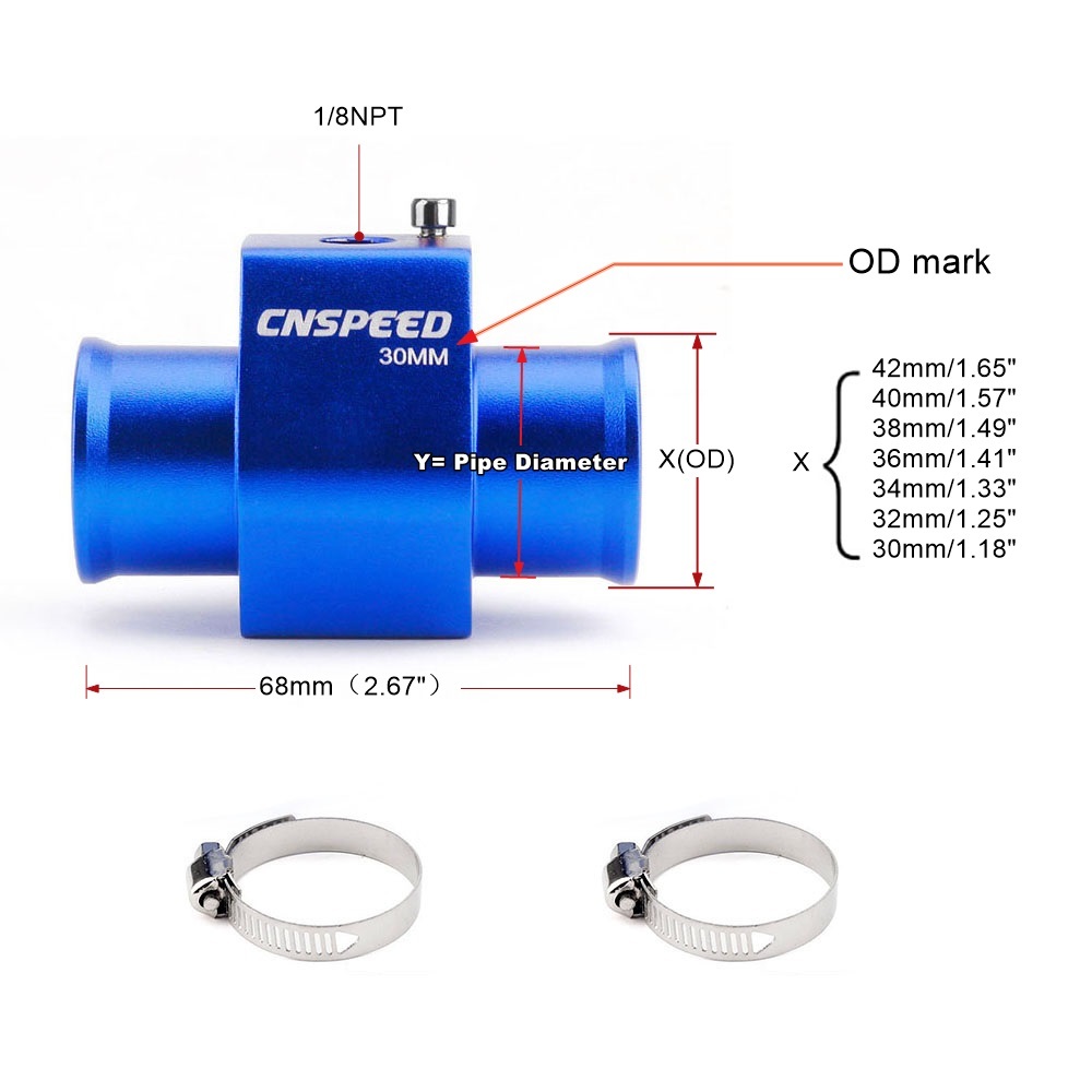 Auto Auto Digitale 2 &quot;52Mm Water Temp Gauge Met Sensor Rook Lens Water Temperatuur Meter Met Gezamenlijke Pijp sensor Adapter