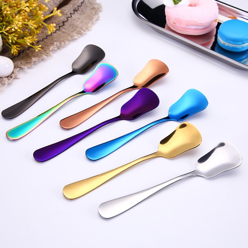 Ice Cream Spoon Stainless Steel Spoon Square Spoon Ladle Gold Dessert Spoon Utensils Stirring Spoon Spoon Tableware