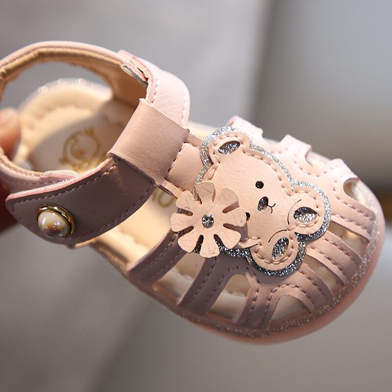 Children's Bear Sandals Summer Shoes Children's Princess Shoes Girls Soft Bottom Non-slip Sandals Girls Sweet Casual Shoes