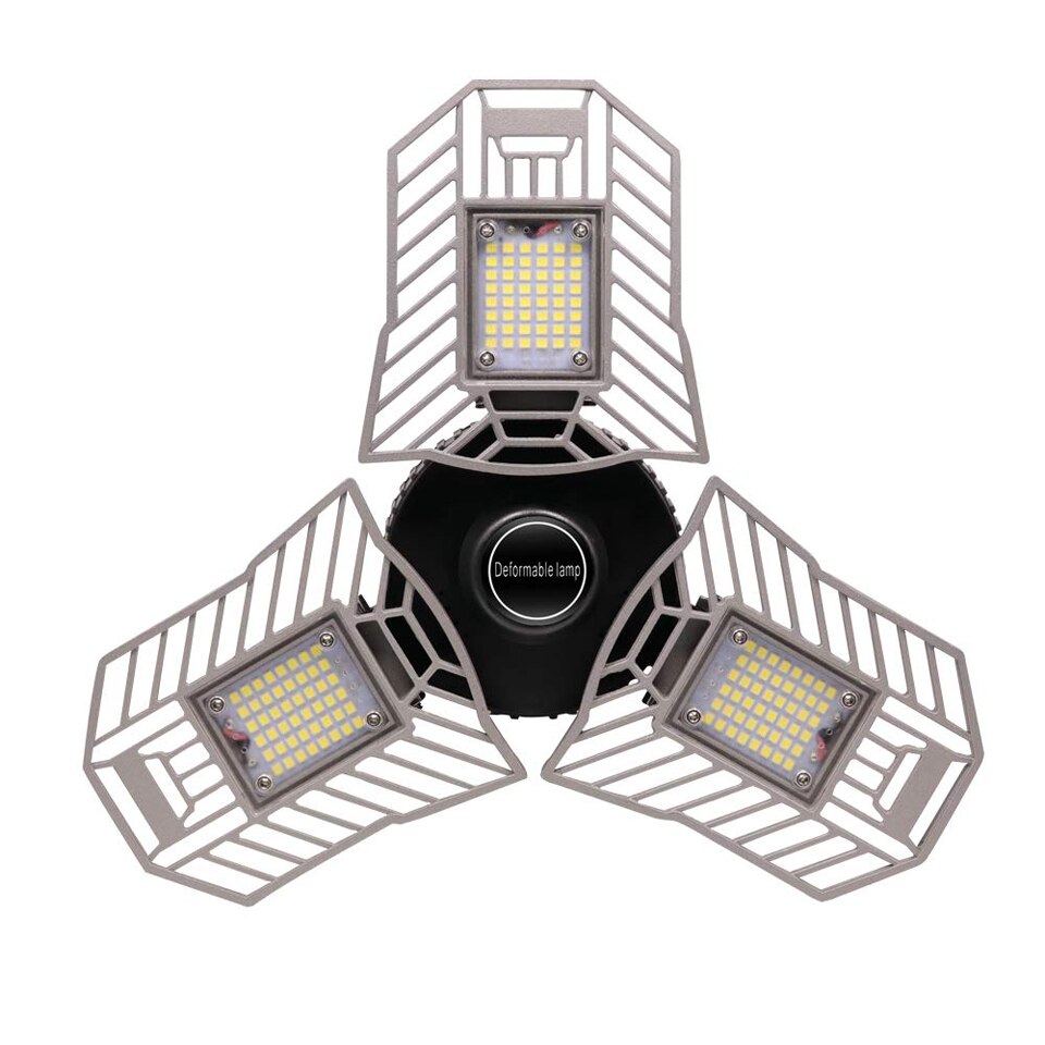 Luces para Garage LED 60W, luz de techo ajustable para garaje, bombillas de bombilla LED tipo mazorca deformables de alta intensidad, 6000LM para estacionamiento en sótano