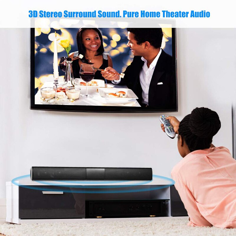 Soundbar, 20W TV Sound Bar Wired and Wireless Bluetooth Home Surround Sound Bar for PC Theater TV Speaker