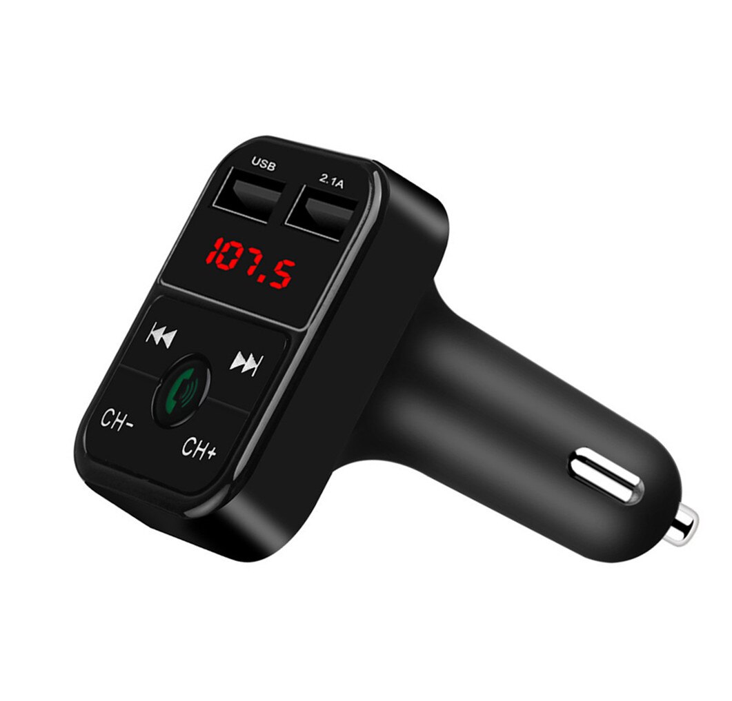 Kebidu TF Card U Disk AUX Fm-zender Bluetooth 4.2 Handsfree Car Kit MP3 Speler Met Microfoon 2.1A Dual USB lader: black