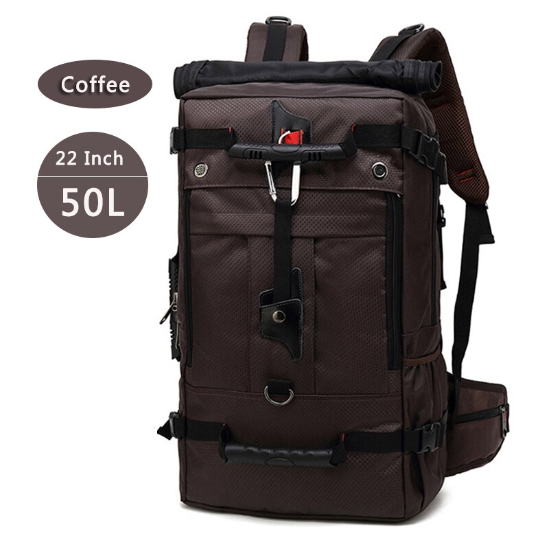 Bolso de hombro multifuncional para hombre, Mochila de viaje, informal, para negocios, para ordenador portátil: Coffee (50L)