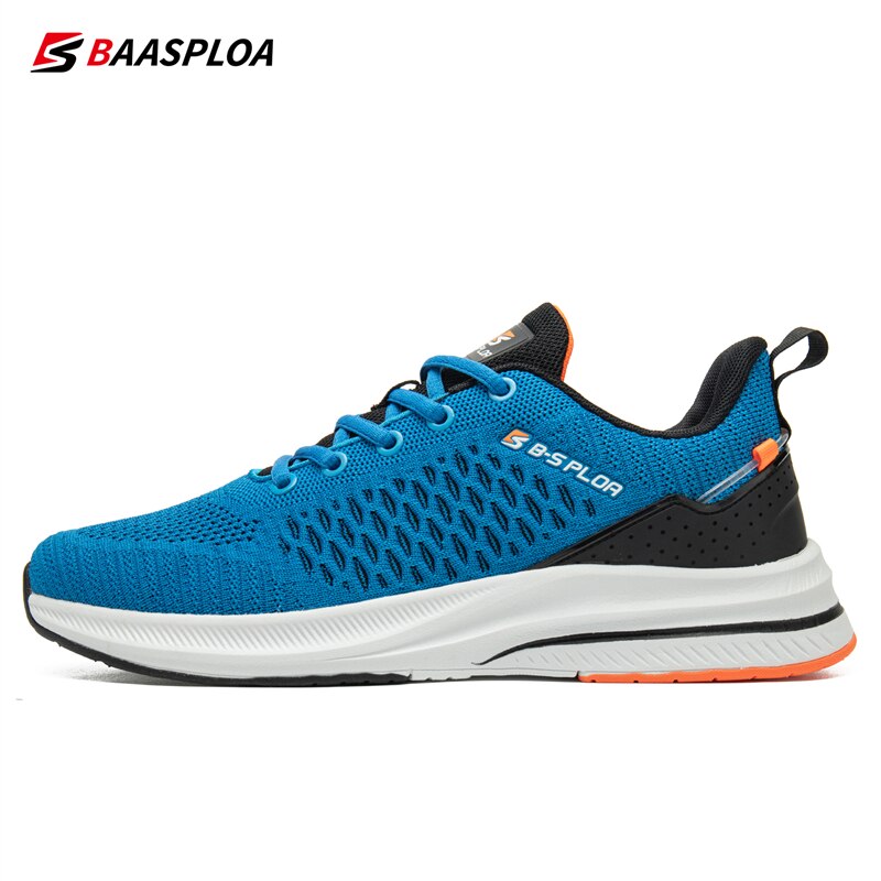 Baasploa herre løbesko lette sportssko mesh åndbare afslappede sneakers skridsikre udendørs til mænd: Blå / 46