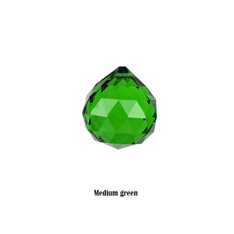 20/30/40mm cor múltipla bola de iluminação cristal feng shui lâmpada prisma bola arco-íris sun catcher casa decoração festa casamento ornamento: 20MM Medium green
