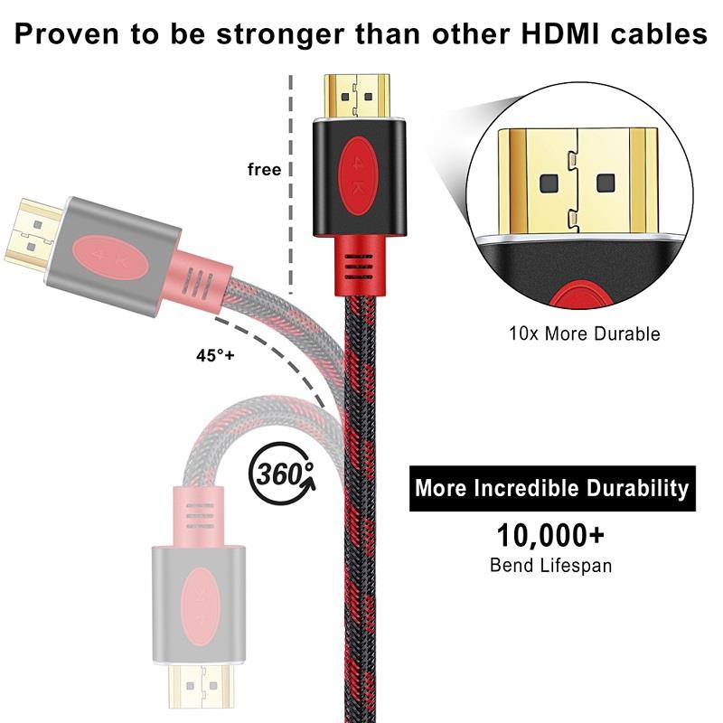 Shuliancable hdmi-kompatibelt kabel 2.0 4k 60hz 3d videokabel hdr splitter switcher til hd tv laptop  ps3 ps4 computer xbox