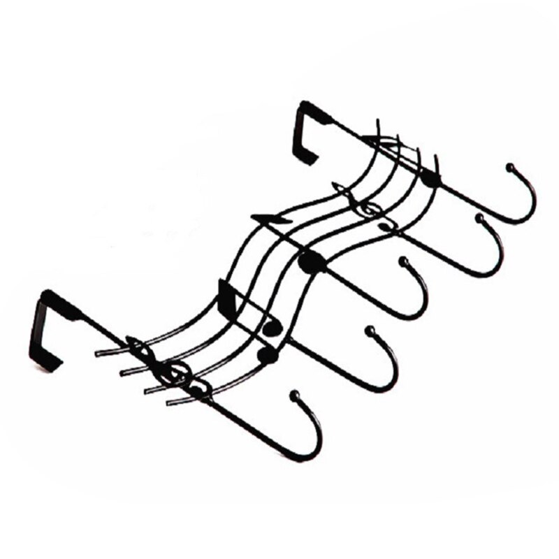 Golvend Muzieknoten 5 Haken Wandkapstokken Kleren Deur Hanger Elegante Afwerking Eenvoudig Decoratieve Huishoudelijke D7WE
