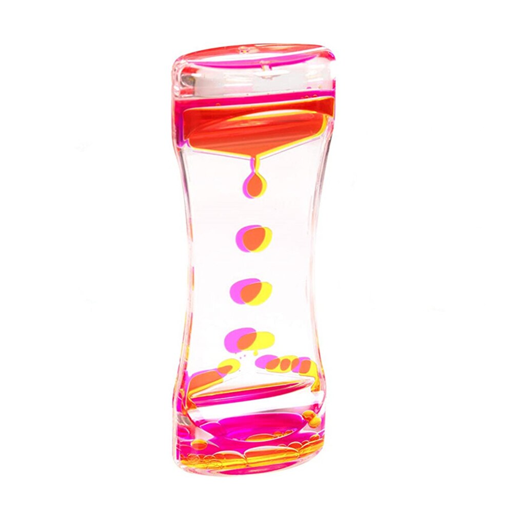 2Pcs Kleurrijke Liquid Timer Zandloper Taille Vorm Olie Zandloper Vloeibare Motion Bubble Bureau Kinderen Speelgoed Volwassenen Woondecoratie: Yellow-pink