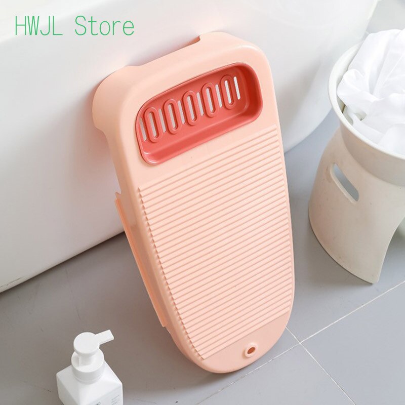 2 in 1 Laundry Clothes Washing Board Plastic Thicken Washboard with Soap Holder Seat Box Bathroom Cleaning Laundry Scrubbing