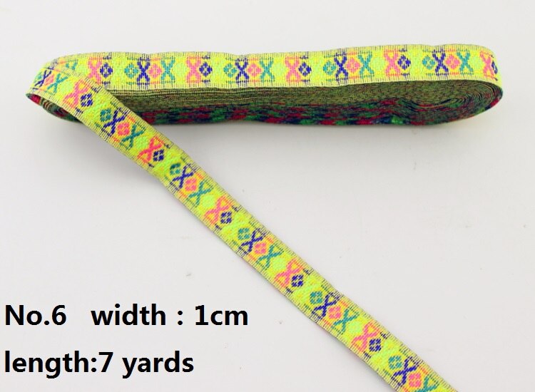 Etnische Lint Collection 10/20 MM Luxe DIY Jacquard Trim Weefde Polyester Singels Home Textil Handgemaakte ambachten: No.6