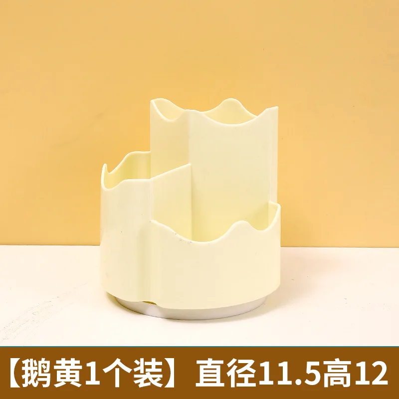 Ferris Wheel 360° Rotating Pen Holder Large Capacity Cute Pencil Storage Box Desktop Organizer School Office Stationery: Beige