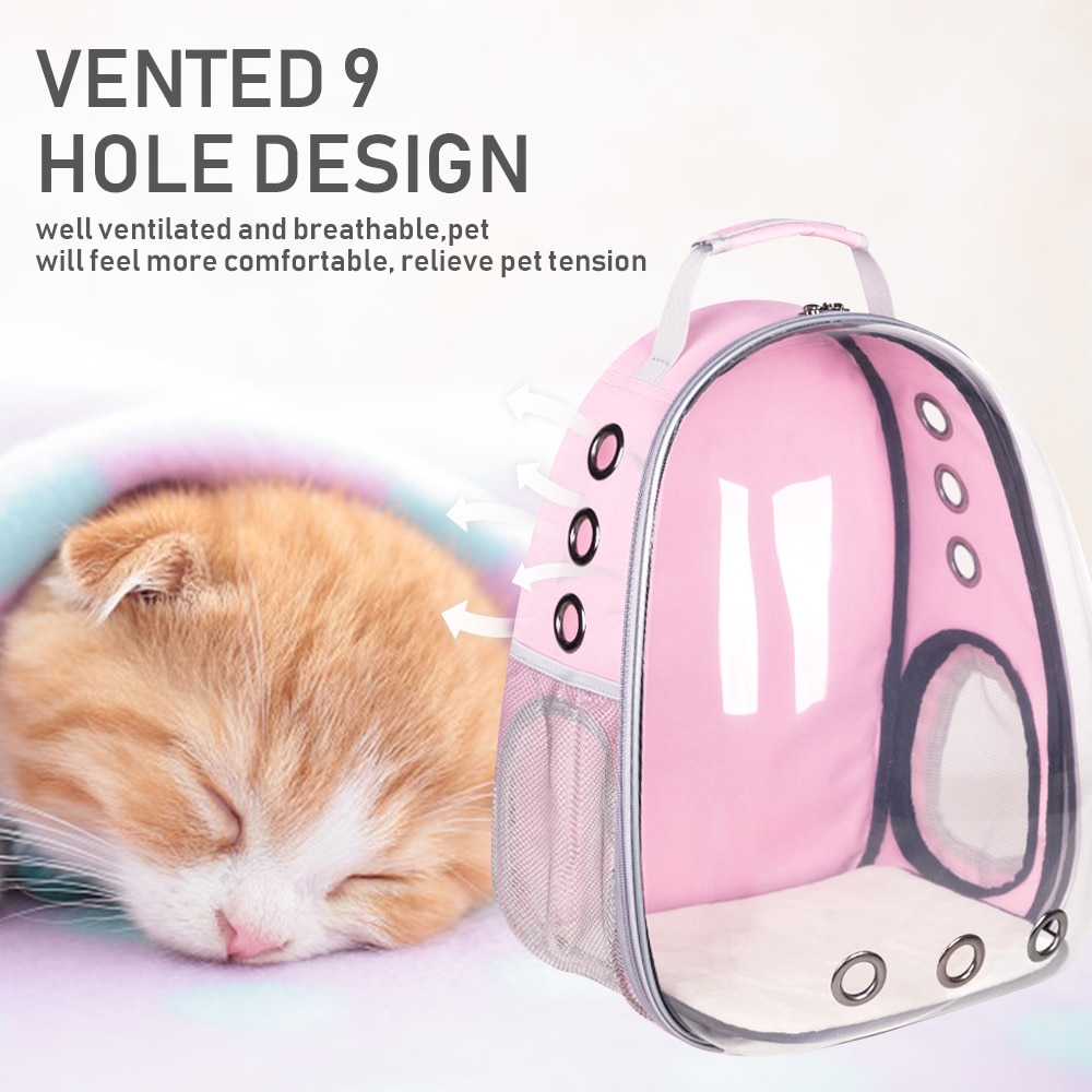 Kat Draagtas Ademende Transparante Puppy Kat Rugzak Katten Doos Kooi Kleine Hond Pet Travel Carrier Handtas Ruimte Capsule