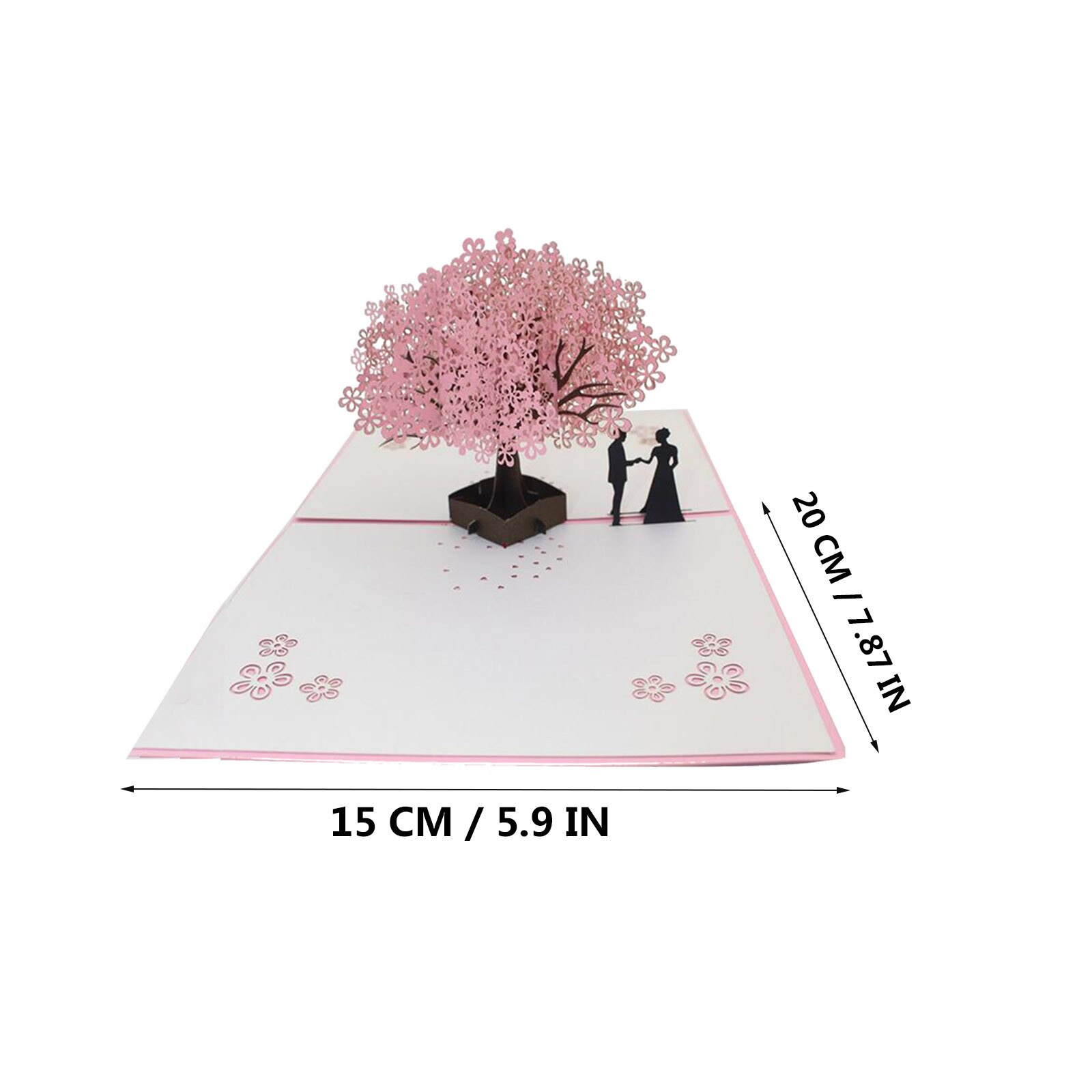 3D Pop Up Cards Romantic Cherry Blossoms Valentine's Day Greeting Card Postcard Birthday Wedding Invitations Greeting Cards