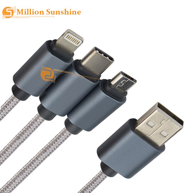 ! fast charging line multi-function data line triple-Haul charging line three-in-one multi-function data line