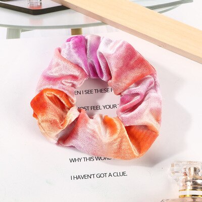 1PC Tie Geverfd Chouchou Fluwelen Haar Accessoires Voor Vrouwen Meisjes Hoofdbanden Elastische Rubber Haar Band Haar Touw Ring Paardenstaart houder