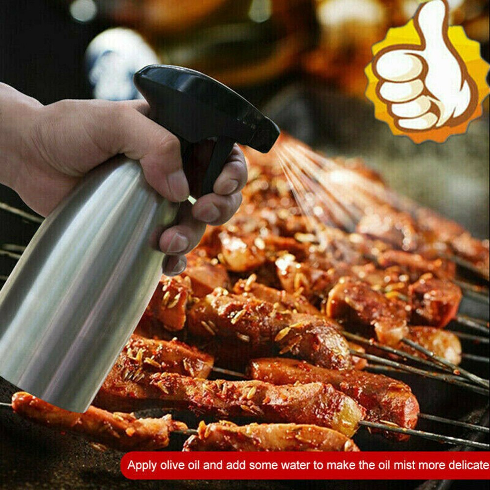 Oil Spray Bottle Kitchen Olive Oil Sprayer For BBQ Cooking 500ML Stainless Steel For Indoor Kitchen Cooking