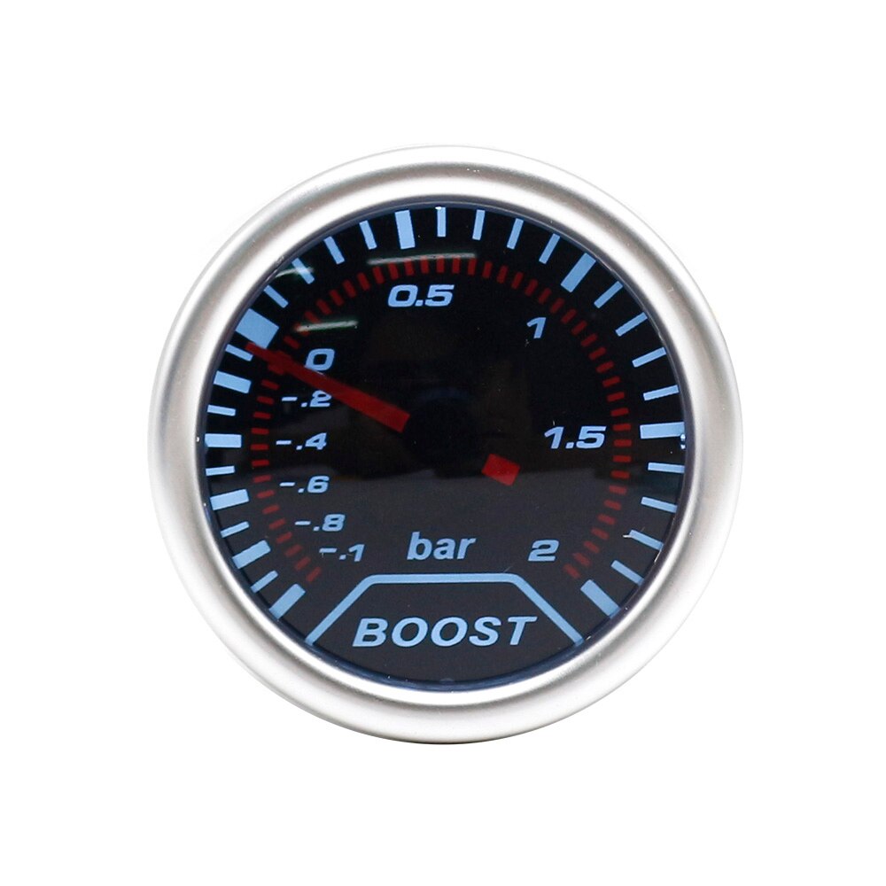 RYSJM 52mm Turbo Boost Gauge With Sensor – -30~30 PSI, Analog, Carbon Fiber Face, Red Needle