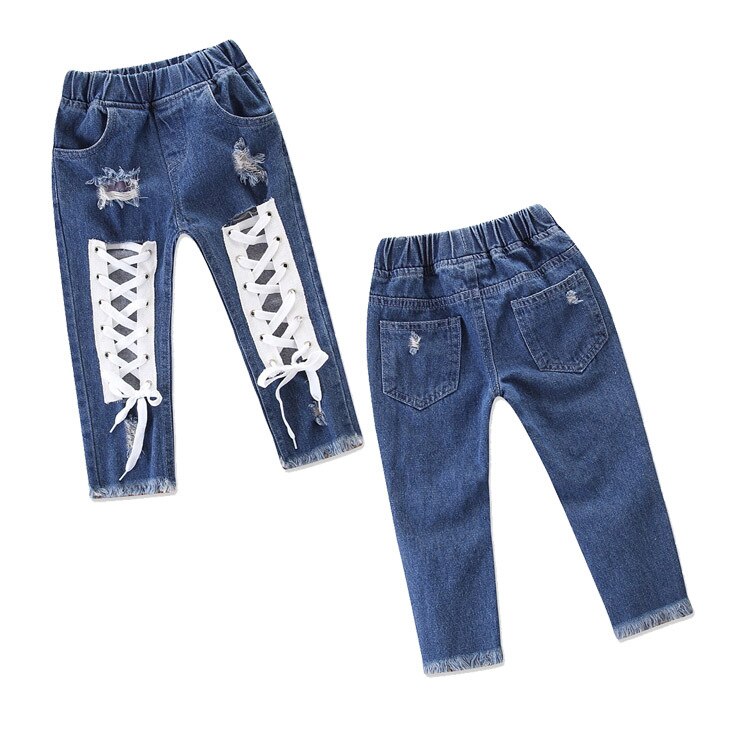 Jean déchiré bleu pour filles | Pantalons d'été