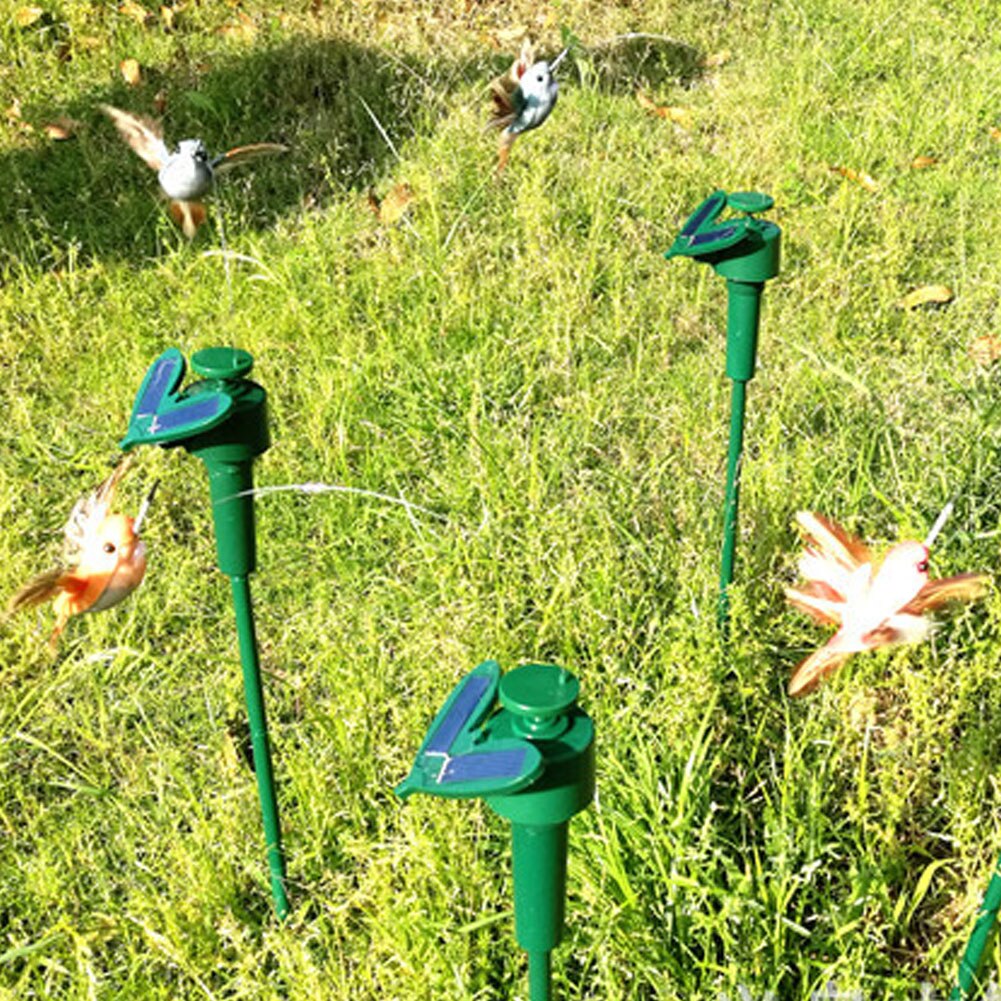 Tuin Partijen Diy Decoraties Solar Power Trillingen Dansen Fly Fladderende Hummingbird Vogels Yard Decoratieve Supplies