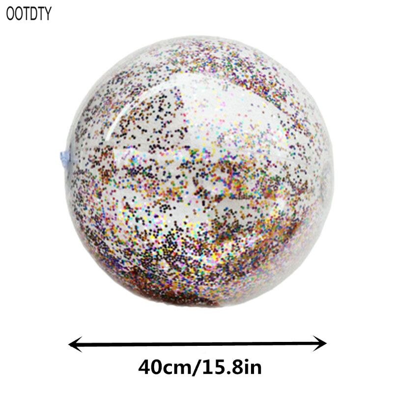 Glitzernde Transparente Strand Ball Schwimmbad Spielen Ball Aufblasbare Ball Foto Requisiten freundlicher Spielzeug Partei Spielzeug 23GD: 24