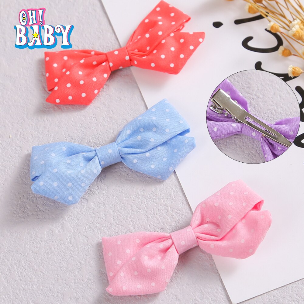Pinzas para el pelo de lunares para niña, lazos para el pelo, pasador infantil, horquillas para niño pequeño, accesorios para el cabello para bebé Kawaii