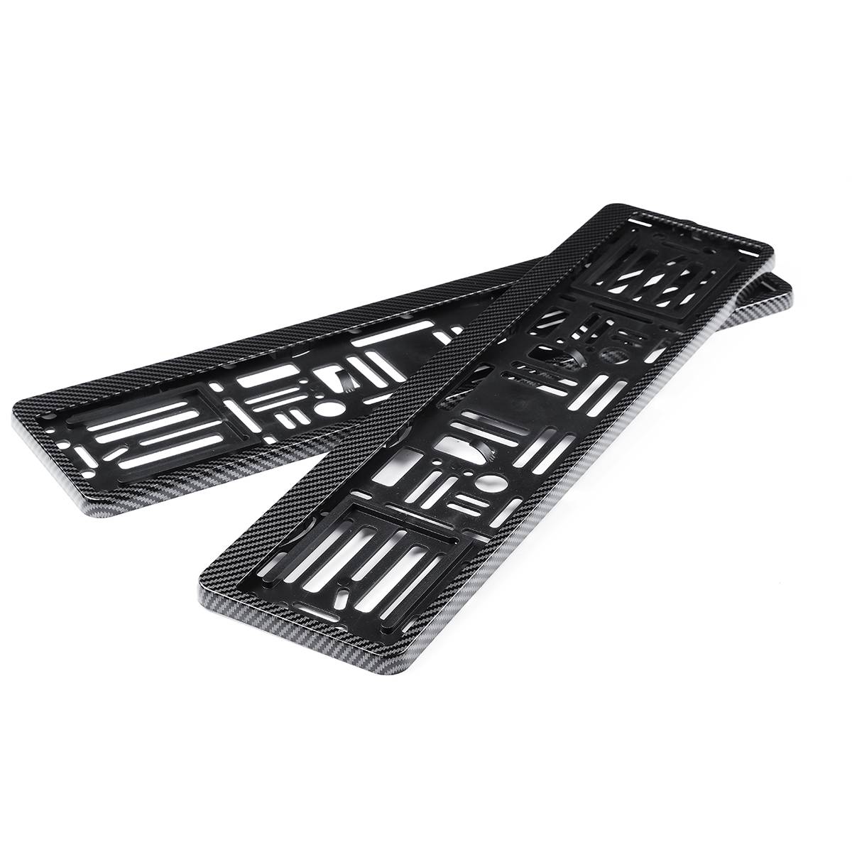 ABS Car Licence Holder Frame 2PCS Carbon Fiber Color Hydrographic Euro Car Licence Number Plate Surround Holder Frame