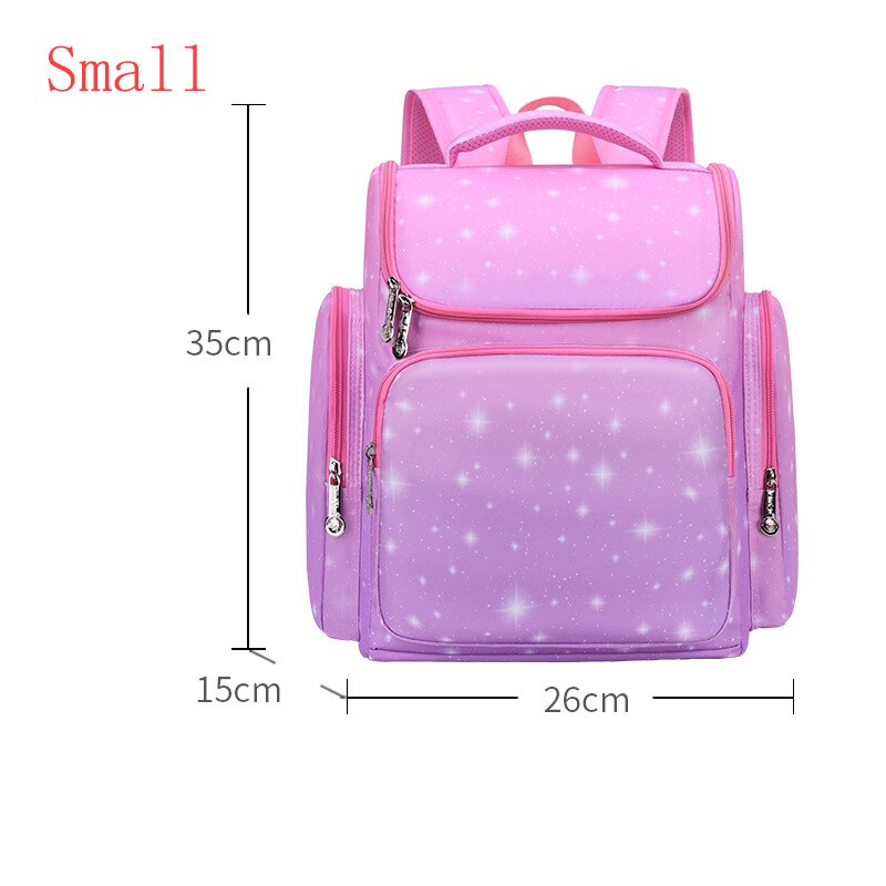 Schooltassen Voor Meisjes Rugzakken School Sweet Mooie Boek Tas Waterdichte Rugzak Meisje Prinses Mochila Infantil Grade 1-5: small purple