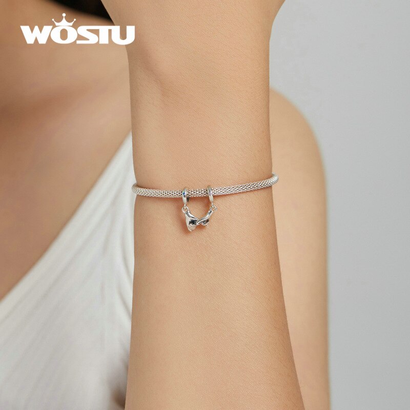 Wostu 100% 925 Sterling Zilver Pinky Swear Liefde Grijpende Vingers Paren Charm Fit Originele Armband Sieraden Valentijn Cadeau