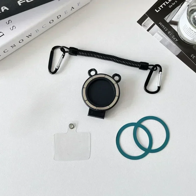 Gratis handen magnetische riemclip houder mobiele telefoon houder rugzak clip metalen haak lente touw voor Magsafe IPhone accessoires