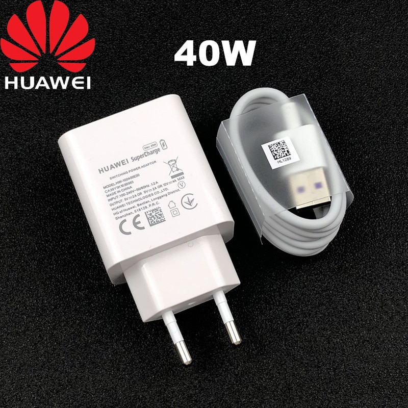 Huawei Original de P30 Pro cargador rápido 40W sobrecargar adaptador 5A Usb tipo C Cable Mate 20 30 Pro P20 Honor Magic 2 Nova 4 5 t
