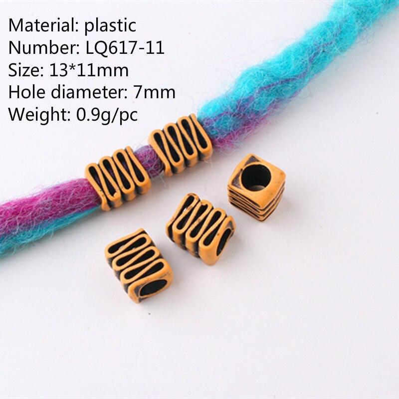 10 sztuk moda drewniane Retro warkocz strach blokada broda koralik z dużym otworem pierścień Tube narzędzie do modelowania akcesoria włosy plecione gumka do włosów: NO.11     10pcs