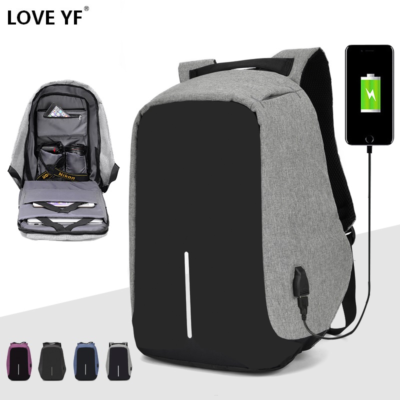 15.6 inch Laptop Backpack Teenager Male Mochila USB Charging Anti Theft Backpack Travel Waterproof School Bag School Backpack