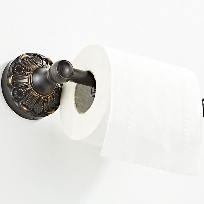 Black Brass Toilet Paper Holder Wall Mounted Antique Toilet Paper Holder Bathroom Toilet Toilet Paper Roll Holder