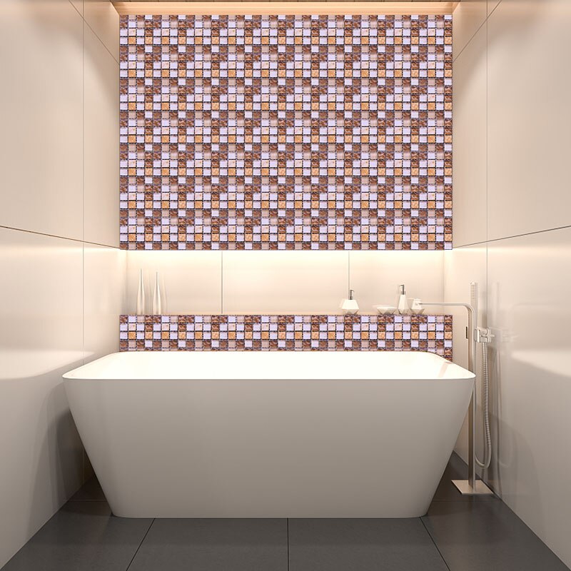 10pcs 10cm Mosaic Wall Tile Waterproof Self Adhesive Stickers for Home Bathroom PVC Tile Decal Kitchen Wall Sticker Art Decorate