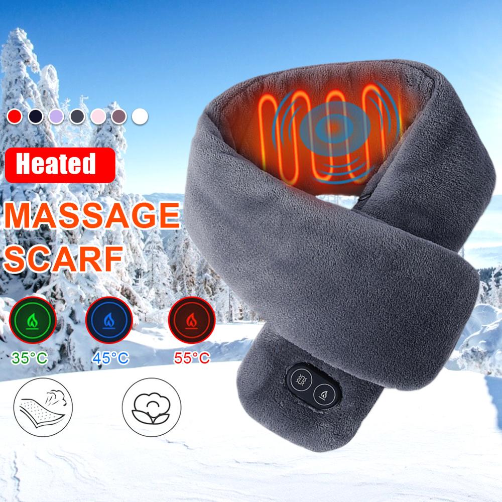 Winter Scarf Heated Scarf USB Women Heating Scarf Couple Scarf Neckerchief Plush Collar Scarves（no battery）